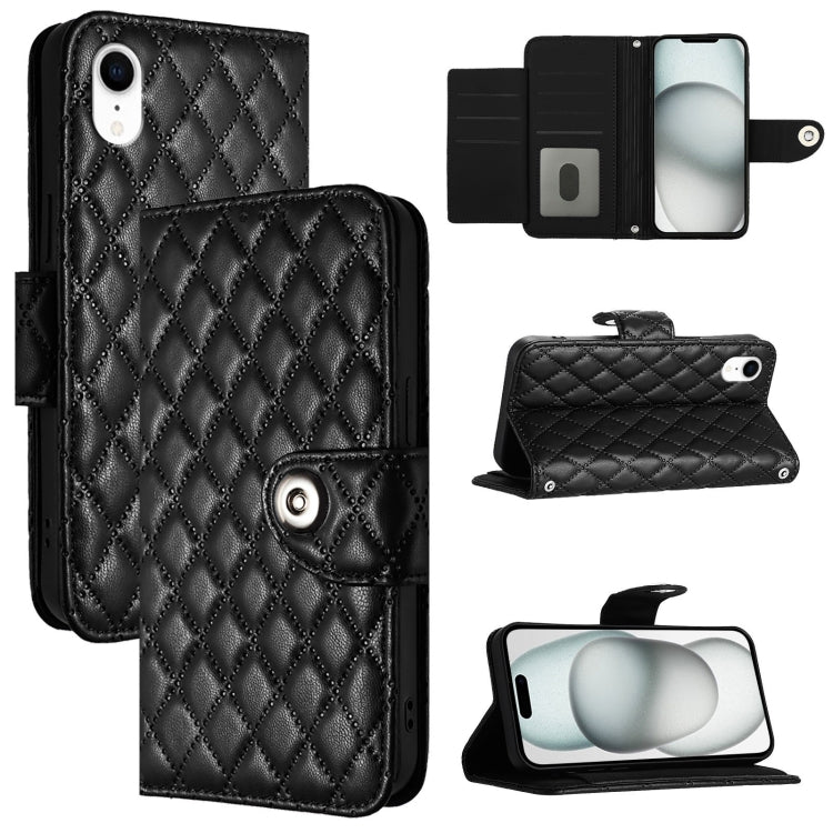 Rhombic Texture Flip Leather Phone Case with Lanyard, For iPhone 11, For iPhone 11 Pro, For iPhone XS / X, For iPhone XR