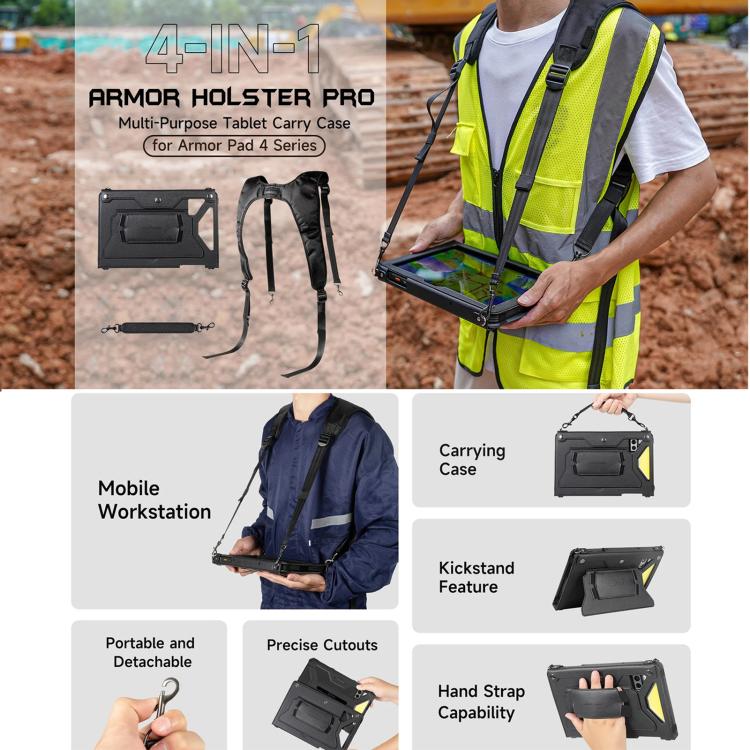 Ulefone 4 in 1 Multi-purpose Tablet Carry Case, For Ulefone Armor Pad 4 Series, For Ulefone Armor Pad 3 Pro, For Ulefone Armor Pad 2