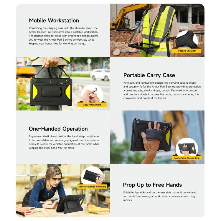Ulefone 4 in 1 Multi-purpose Tablet Carry Case, For Ulefone Armor Pad 4 Series, For Ulefone Armor Pad 3 Pro, For Ulefone Armor Pad 2