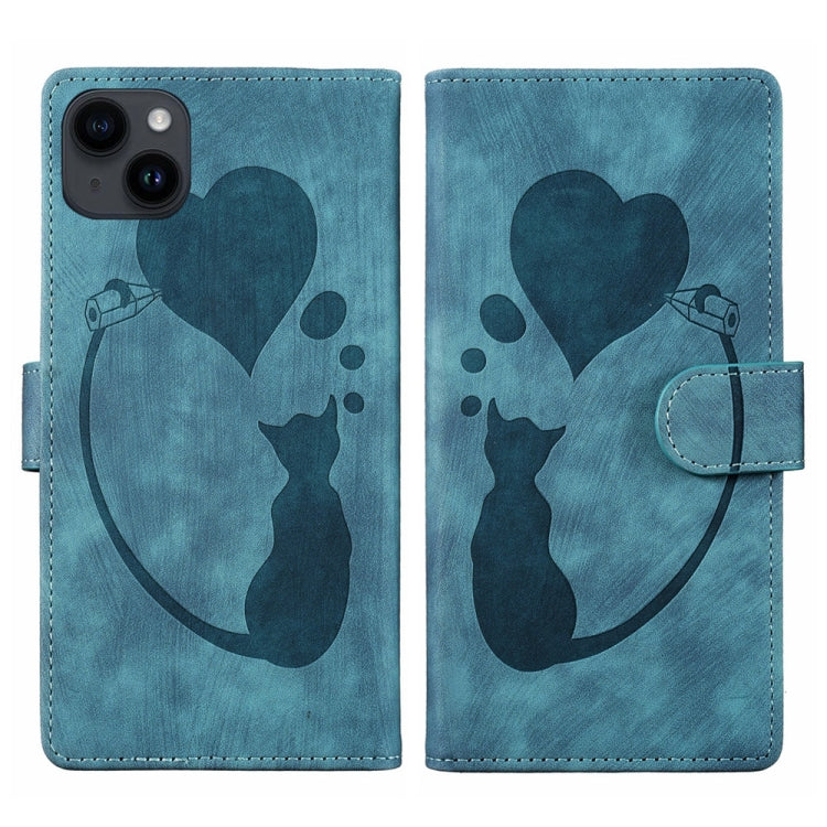 Pen Heart Cat Embossed Leather Phone Case, For iPhone 7 / 8 / SE 2022, For iPhone 13 Pro Max, For iPhone 13 Pro, For iPhone 13