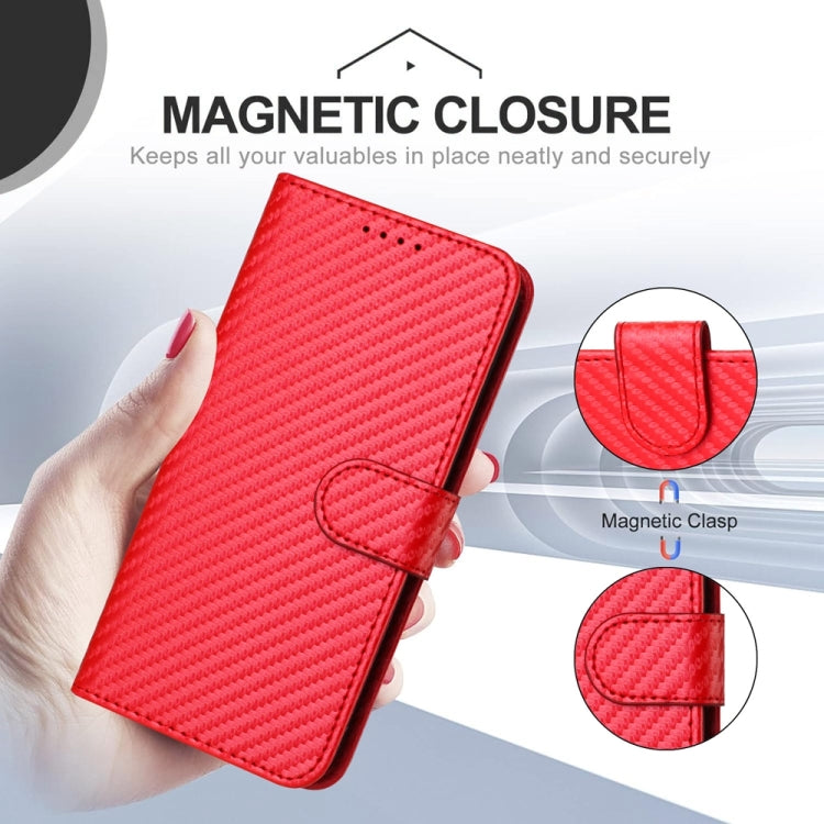 YX0070 Carbon Fiber Buckle Leather Phone Case with Lanyard, For iPhone 13 Pro Max, For iPhone 13 Pro, For iPhone 13