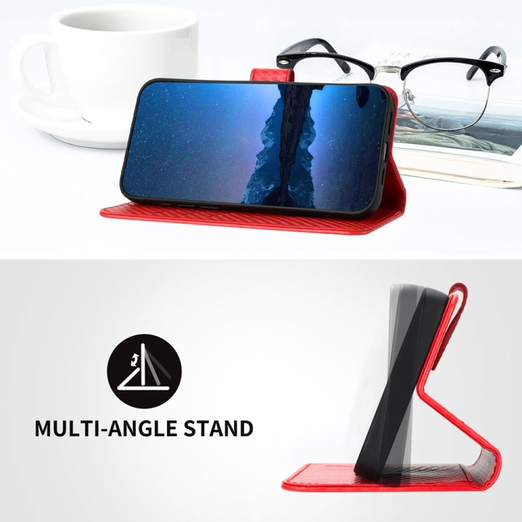 YX0070 Carbon Fiber Buckle Leather Phone Case with Lanyard, For iPhone 11 Pro, For iPhone X / XS, For iPhone XR