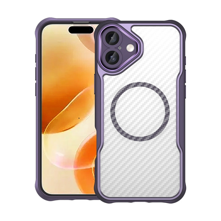 Carbon Fiber Texture MagSafe Translucent Phone Case, For iPhone 16 Pro, For iPhone 16 Plus, For iPhone 16, For iPhone 15 Pro Max, For iPhone 15 Pro, For iPhone 15 Plus / 14 Plus