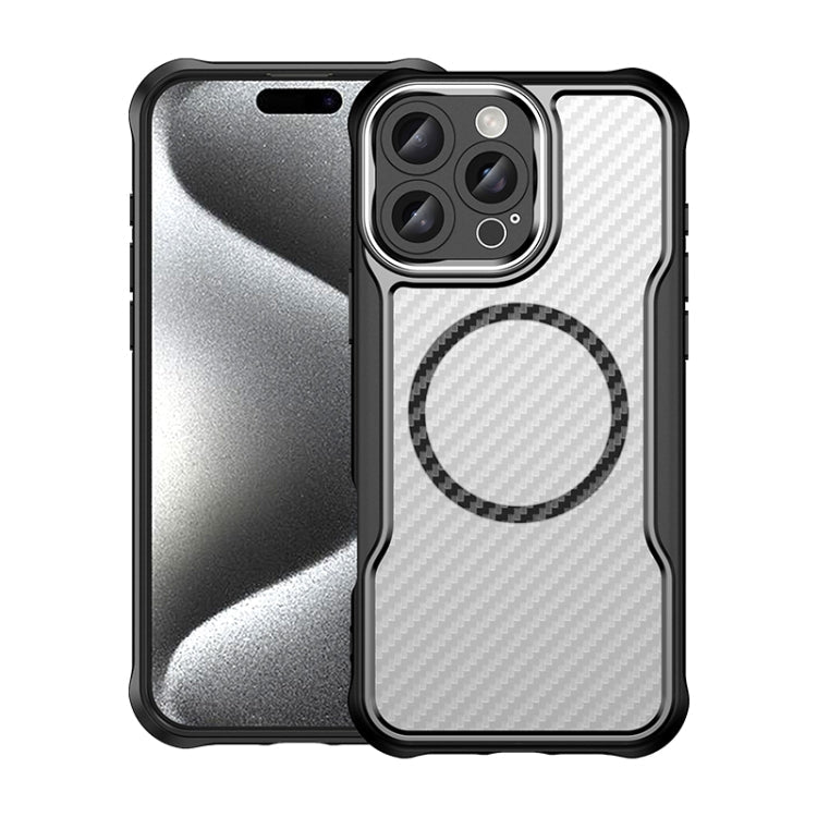 Carbon Fiber Texture MagSafe Translucent Phone Case, For iPhone 16 Pro, For iPhone 16 Plus, For iPhone 16, For iPhone 15 Pro Max, For iPhone 15 Pro, For iPhone 15 Plus / 14 Plus