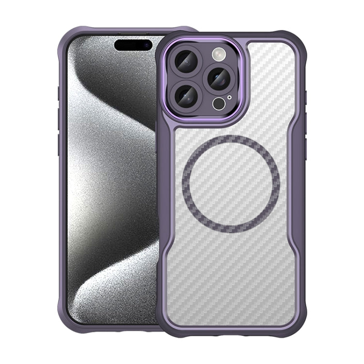 Carbon Fiber Texture MagSafe Translucent Phone Case, For iPhone 16 Pro, For iPhone 16 Plus, For iPhone 16, For iPhone 15 Pro Max, For iPhone 15 Pro, For iPhone 15 Plus / 14 Plus