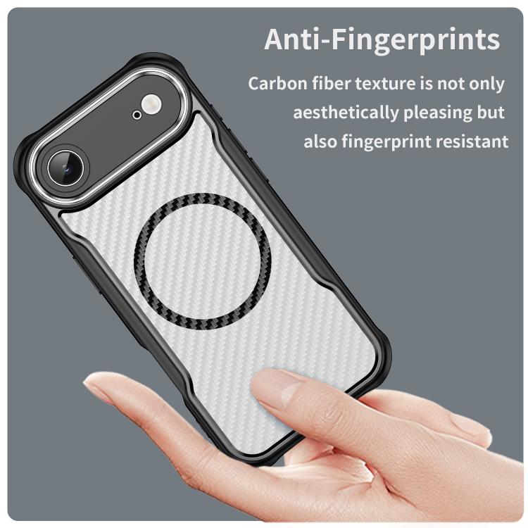 Carbon Fiber Texture MagSafe Translucent Phone Case, For iPhone 16 Pro, For iPhone 16 Plus, For iPhone 16, For iPhone 15 Pro Max, For iPhone 15 Pro, For iPhone 15 Plus / 14 Plus