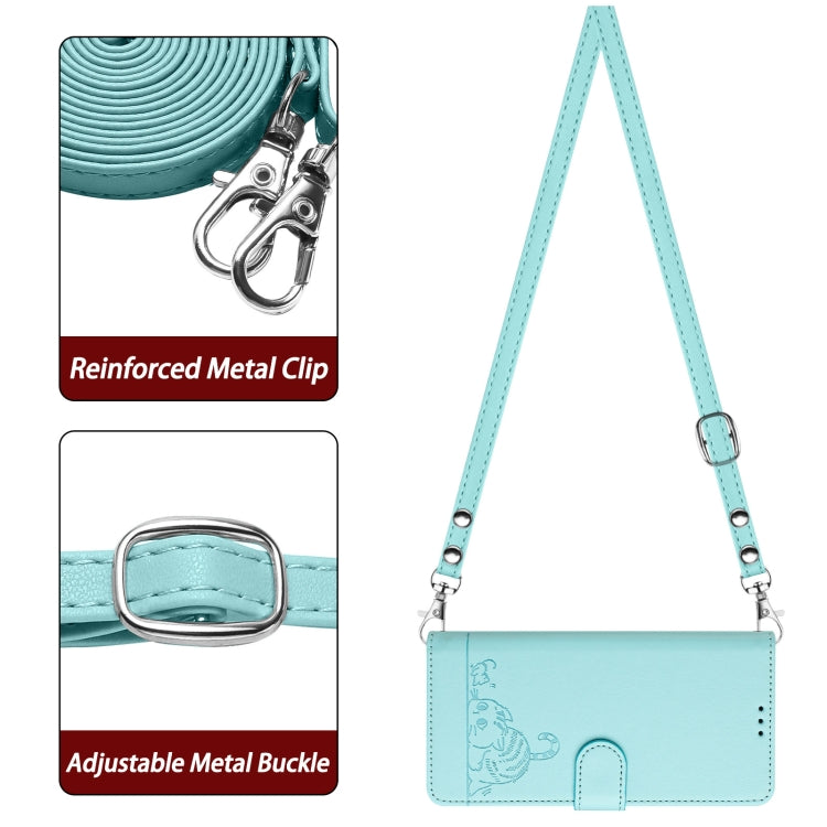 Cat Rat Embossed Pattern RFID Leather Phone Case with Lanyard, For iPhone 13 mini, For iPhone 12/12 Pro, For iPhone 12 Pro Max, For iPhone 12 mini