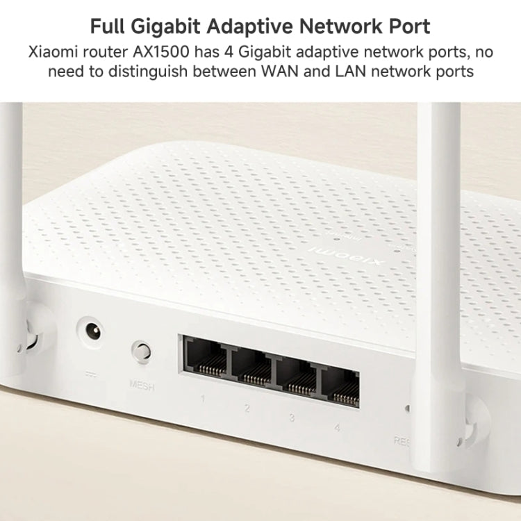 Xiaomi AX1500 4-channel Independent Signal Amplifier WiFi 6 Dual Band Router, US Plug, AX1500