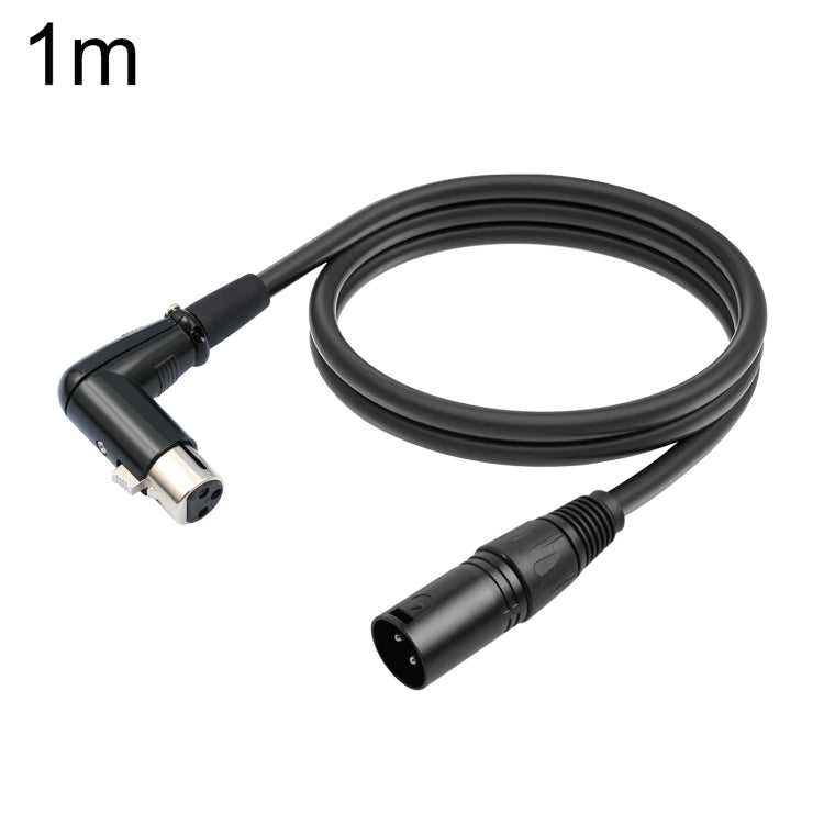 XK041L XLR 3pin Straight Male to Elbow Female Audio Cable, 0.3m, 1m, 2m, 3m, 5m, 10m