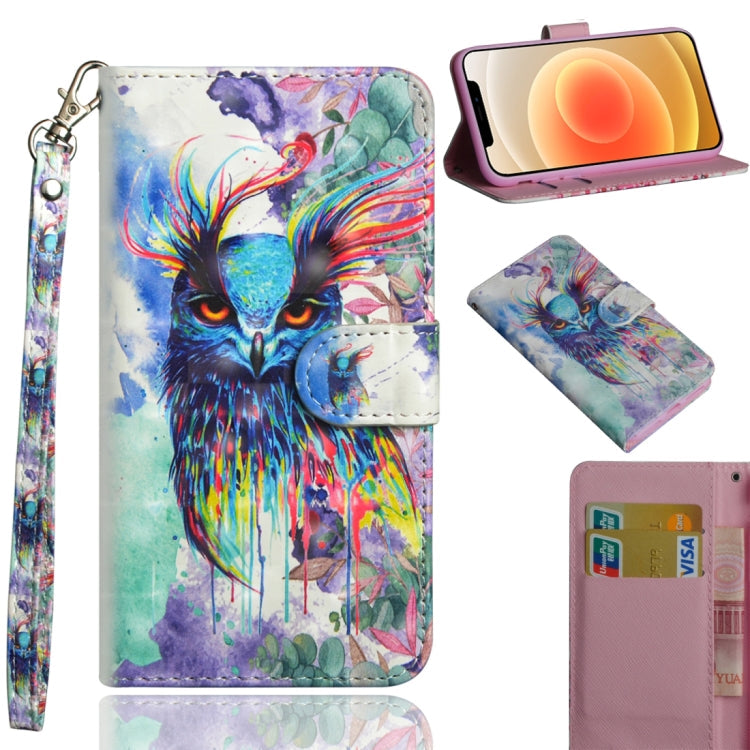 3D Painting Pattern Horizontal Flip TPU + PU Leather Case with Holder & Card Slots & Wallet, For iPhone 12 mini, For iPhone 12 / 12 Pro