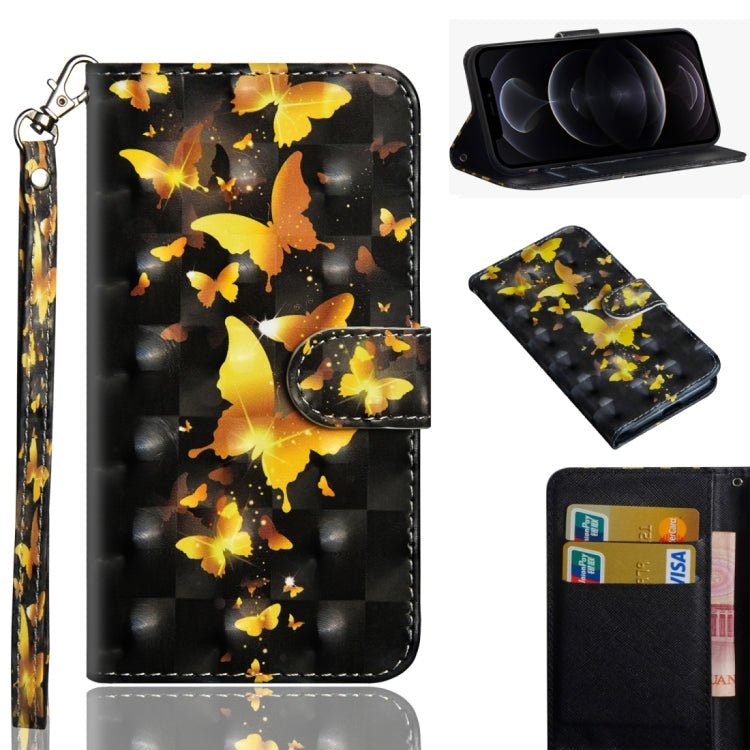 3D Painting Pattern Horizontal Flip TPU + PU Leather Case with Holder & Card Slots & Wallet, For iPhone 12 mini, For iPhone 12 / 12 Pro