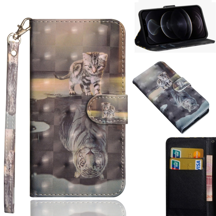 3D Painting Pattern Horizontal Flip TPU + PU Leather Case with Holder & Card Slots & Wallet, For iPhone 12 mini, For iPhone 12 / 12 Pro