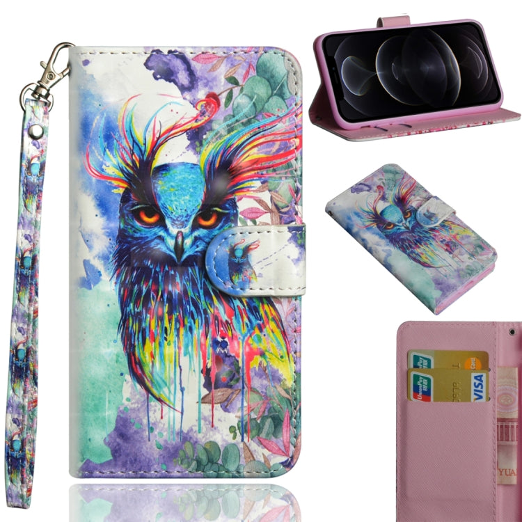 3D Painting Pattern Horizontal Flip TPU + PU Leather Case with Holder & Card Slots & Wallet, For iPhone 12 mini, For iPhone 12 / 12 Pro