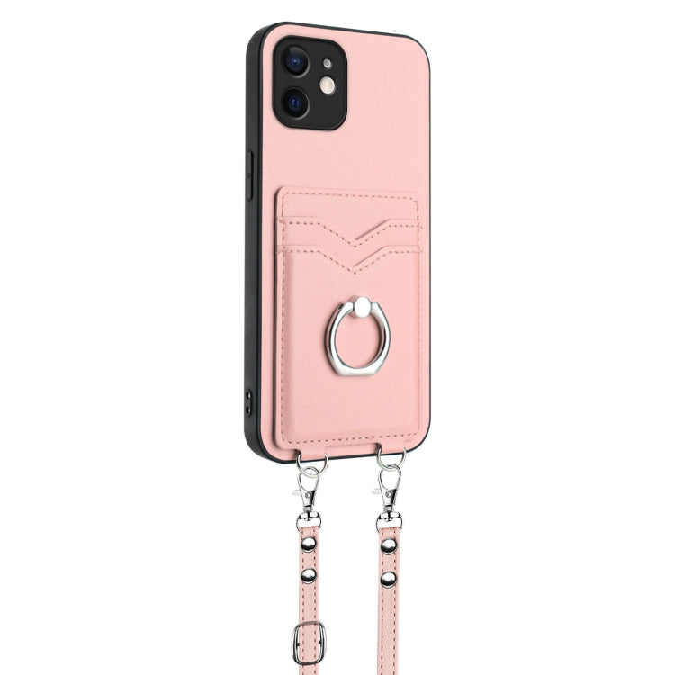 R20 Crossbody Rope Ring Card Holder Phone Case, For iPhone 12 mini, For iPhone 11 Pro Max, For iPhone 11, For iPhone 11 Pro