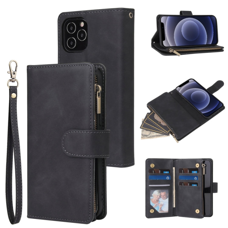 Multifunctional Retro Frosted Horizontal Flip Leather Case with Card Slot & Holder & Zipper Wallet & Photo Frame & Lanyard, For iPhone 12 Pro Max, For iPhone 12 / 12 Pro, For iPhone 12 mini, For Samsung Galaxy A11