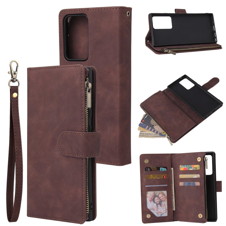 Multifunctional Retro Frosted Horizontal Flip Leather Case with Card Slot & Holder & Zipper Wallet & Photo Frame & Lanyard, For Samsung Galaxy A21s, For Samsung Galaxy Note20 Ultra, For Samsung Galaxy Note20