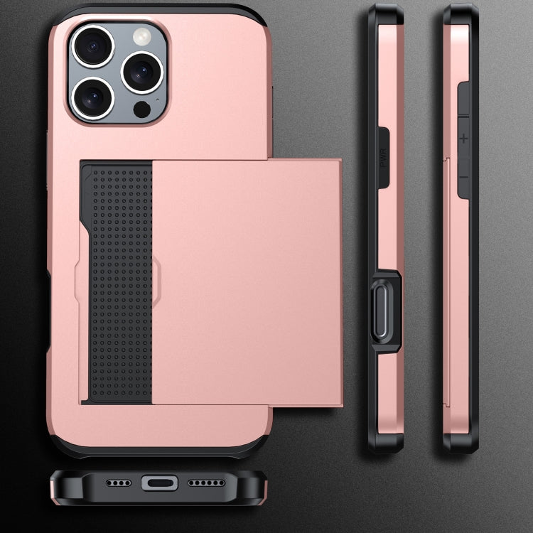 Shockproof Armor Phone Case with Card Slot, For iPhone 16 Pro, For iPhone 16 Plus