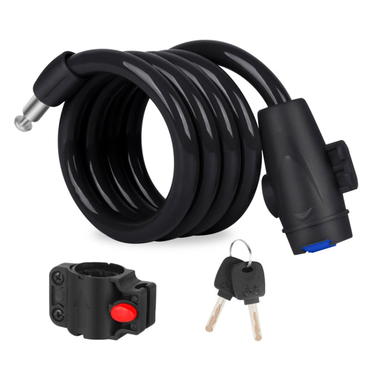 Bicycle Portable Anti-theft Lock Steel Cable Lock with Lock Frame, B Style 120cm Black