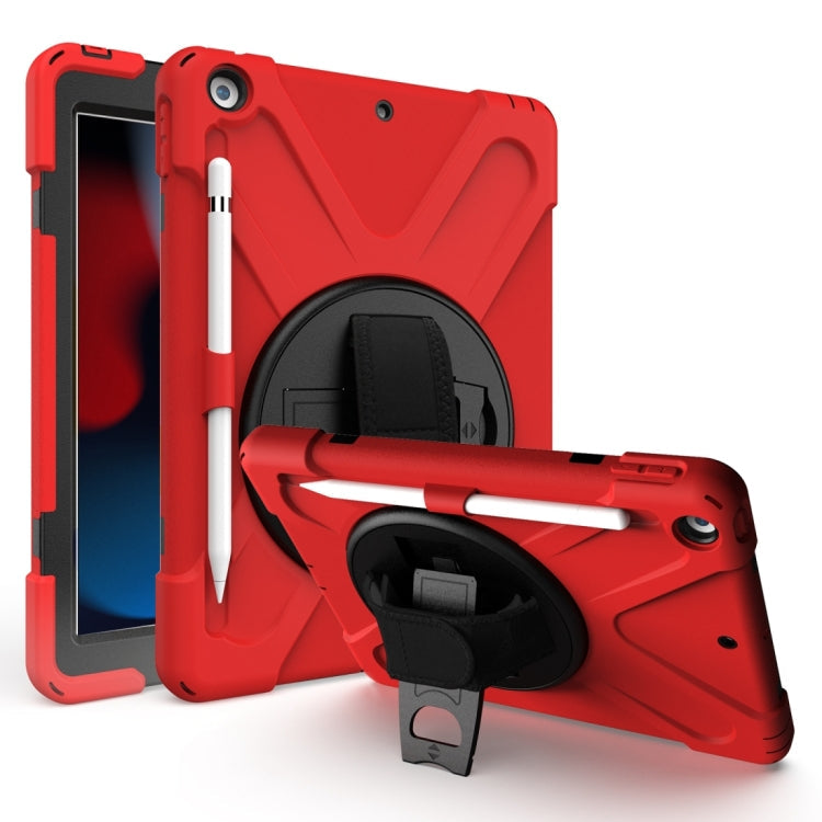 Shockproof Colorful Silicone + PC Protective Case with Holder & Shoulder Strap & Hand Strap & Pen Slot, For iPad 10.2 2021 / 2020 / 2019, For Microsoft Surface Go 2