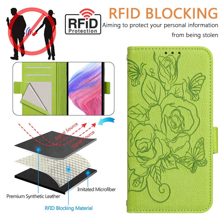 Embossed Rose RFID Anti-theft Leather Phone Case, For iPhone 13 mini, For iPhone 12  / 12 Pro, For iPhone 12 Pro Max, For iPhone 12 mini