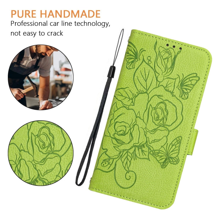 Embossed Rose RFID Anti-theft Leather Phone Case, For iPhone SE 2024, For iPhone 16 Pro Max, For iPhone 16 Pro, For iPhone 16 Plus