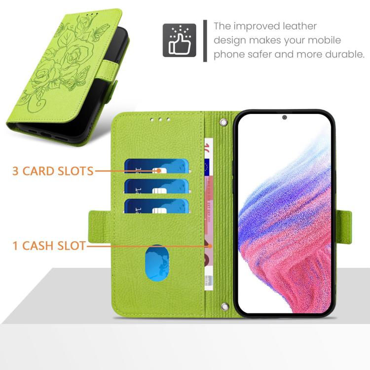 Embossed Rose RFID Anti-theft Leather Phone Case, For iPhone 17 Pro Max, For iPhone 17 Pro, For iPhone 17, For iPhone Air