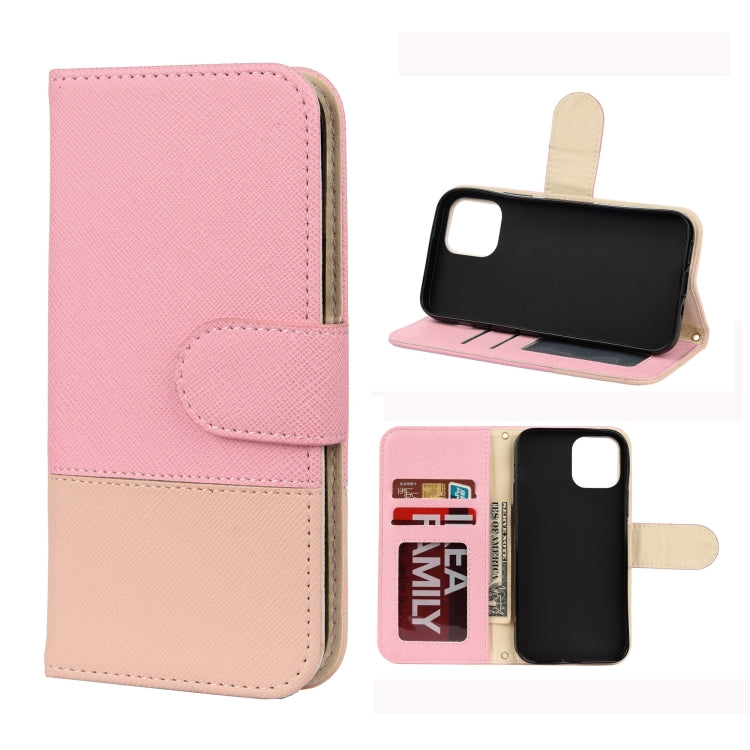 Splicing Color Horizontal Flip Leather Case with Holder & Photo Frame & Card Slots & Wallet, For iPhone 12 Pro Max