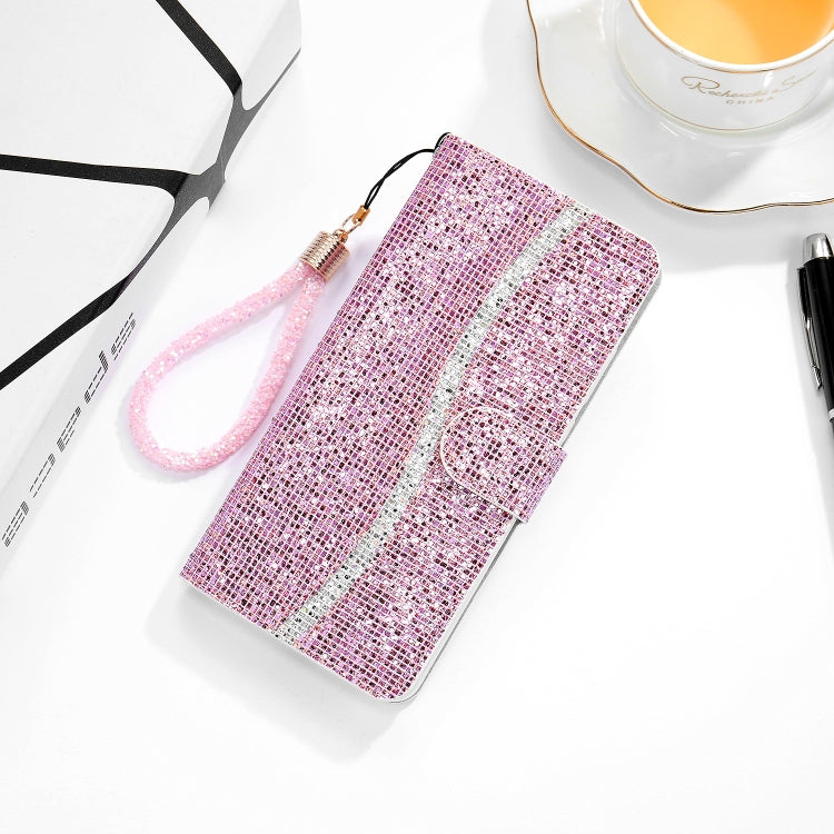 Glitter Powder Horizontal Flip Leather Case with Card Slots & Holder & Lanyard, For iPhone 12 / 12 Pro, For iPhone 12 Pro Max