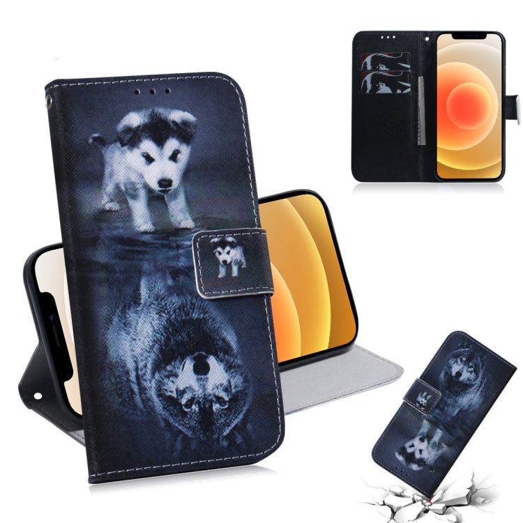 Coloured Drawing Horizontal Flip Leather Case, with Holder & Card Slots & Wallet, For iPhone 12 mini, For iPhone 12 / 12 Pro