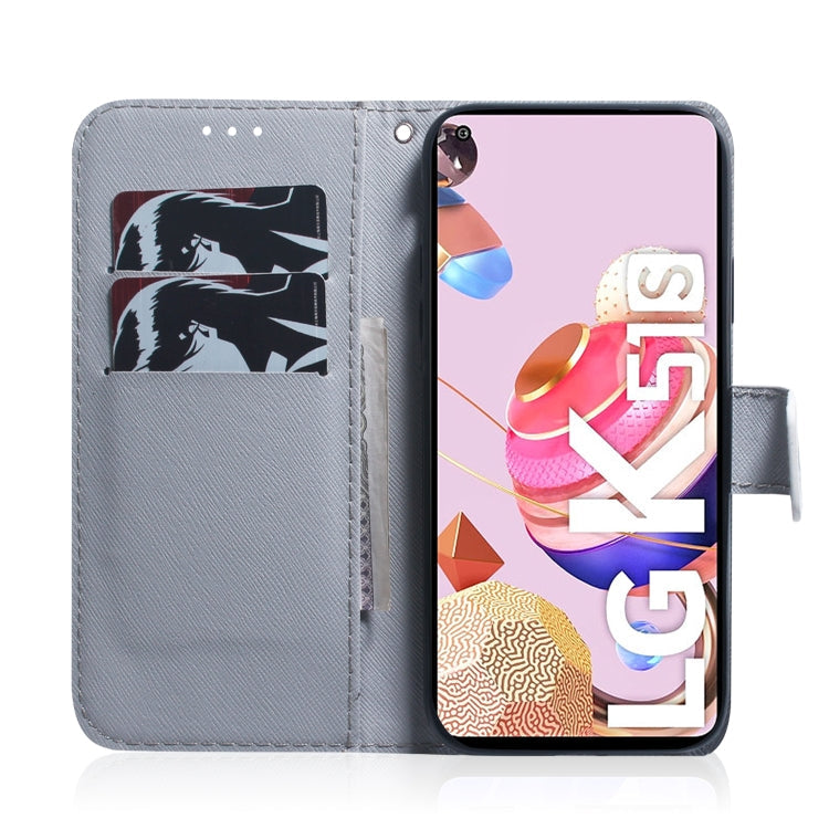 Coloured Drawing Horizontal Flip Leather Case, with Holder & Card Slots & Wallet, For LG K51S, For LG K61