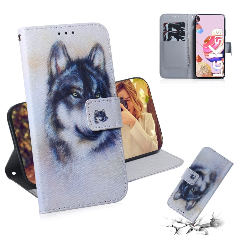 Coloured Drawing Horizontal Flip Leather Case, with Holder & Card Slots & Wallet, For LG K51S, For LG K61