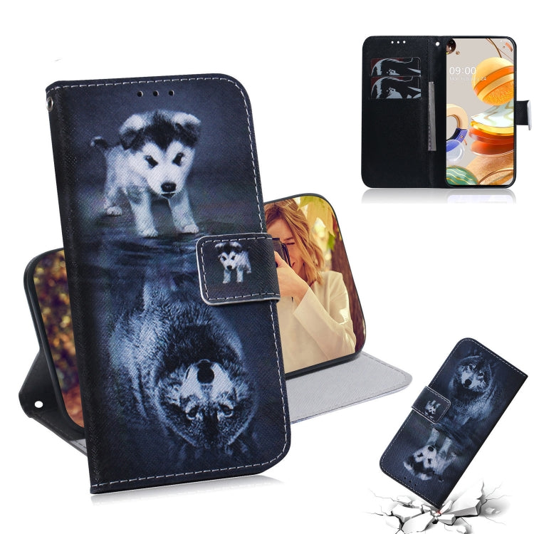 Coloured Drawing Horizontal Flip Leather Case, with Holder & Card Slots & Wallet, For LG K51S, For LG K61