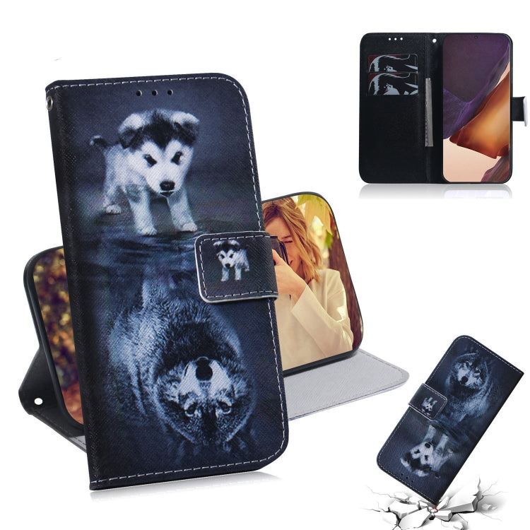 Coloured Drawing Horizontal Flip Leather Case, with Holder & Card Slots & Wallet, For Samsung Galaxy Note 20, For Samsung Galaxy Note 20 Ultra
