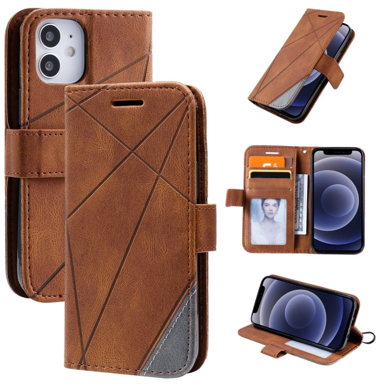 Skin Feel Splicing Horizontal Flip Leather Case with Holder & Card Slots & Wallet & Photo Frame, For iPhone 12 Pro Max, For iPhone 12 / 12 Pro, For iPhone 12 mini, For iPhone XR