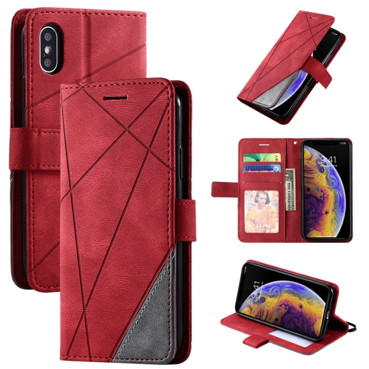 Skin Feel Splicing Horizontal Flip Leather Case with Holder & Card Slots & Wallet & Photo Frame, For iPhone XS Max