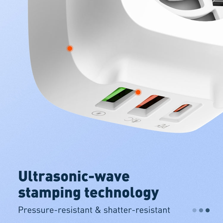 LDNIO Q334 32W Type-C + Dual USB Port Charger with 1m USB-C / Type-C to USB-C / Type-C Data Cable, EU Plug, UK Plug, US Plug