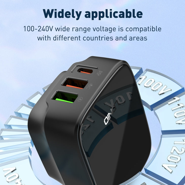 LDNIO Q334 32W Type-C + Dual USB Port Charger with 1m USB-C / Type-C to USB-C / Type-C Data Cable, EU Plug, UK Plug, US Plug