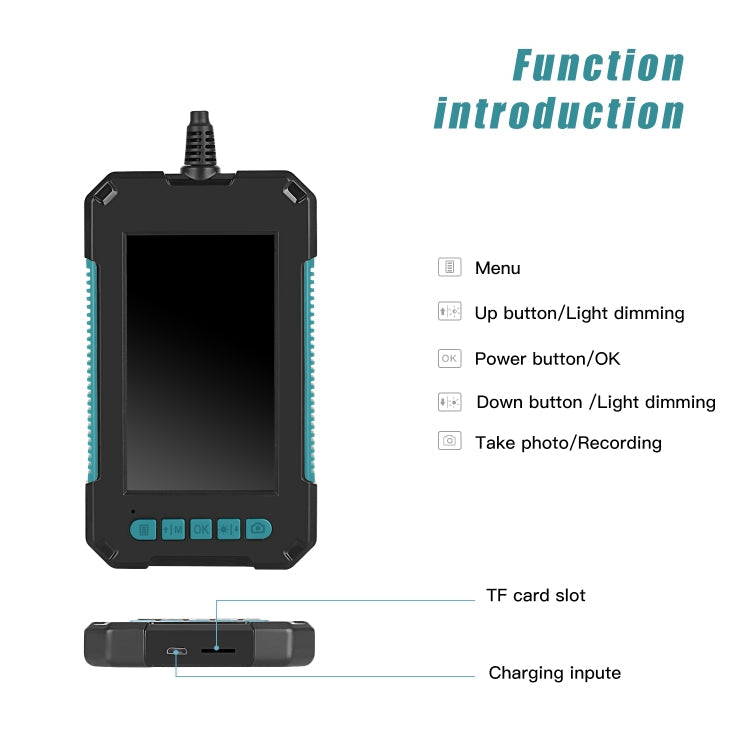 P40 8mm 1080P IP68 Waterproof 4.3 inch Highlight Screen Dual Camera Digital Endoscope, 2m Hard Cable, 5m Hard Cable, 10m Hard Cable