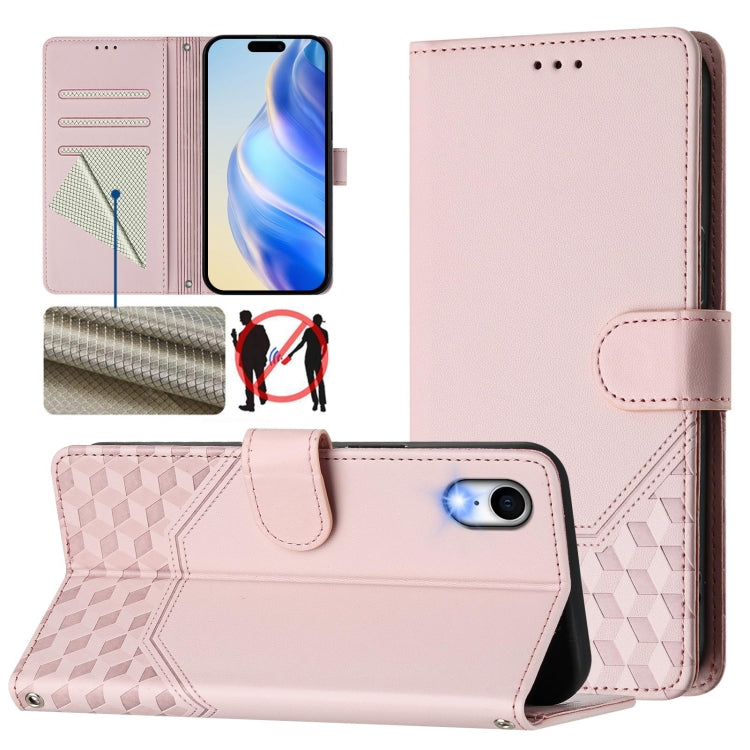 Honeycomb Embossing RFID Leather Phone Case, For iPhone XR, For iPhone XS Max, For iPhone 8 Plus / 7 Plus