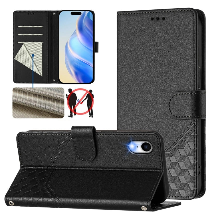 Honeycomb Embossing RFID Leather Phone Case, For iPhone XR, For iPhone XS Max, For iPhone 8 Plus / 7 Plus