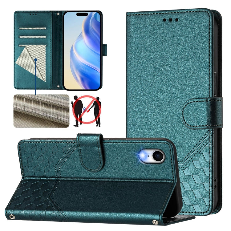 Honeycomb Embossing RFID Leather Phone Case, For iPhone XR, For iPhone XS Max, For iPhone 8 Plus / 7 Plus
