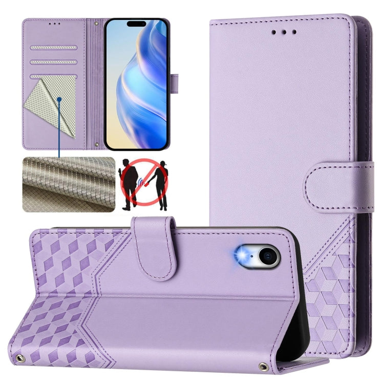 Honeycomb Embossing RFID Leather Phone Case, For iPhone XR, For iPhone XS Max, For iPhone 8 Plus / 7 Plus
