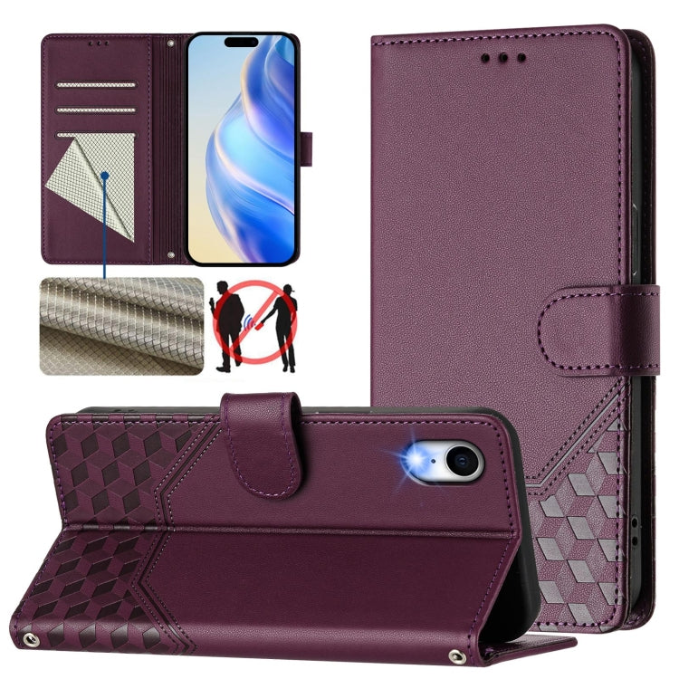 Honeycomb Embossing RFID Leather Phone Case, For iPhone XR, For iPhone XS Max, For iPhone 8 Plus / 7 Plus