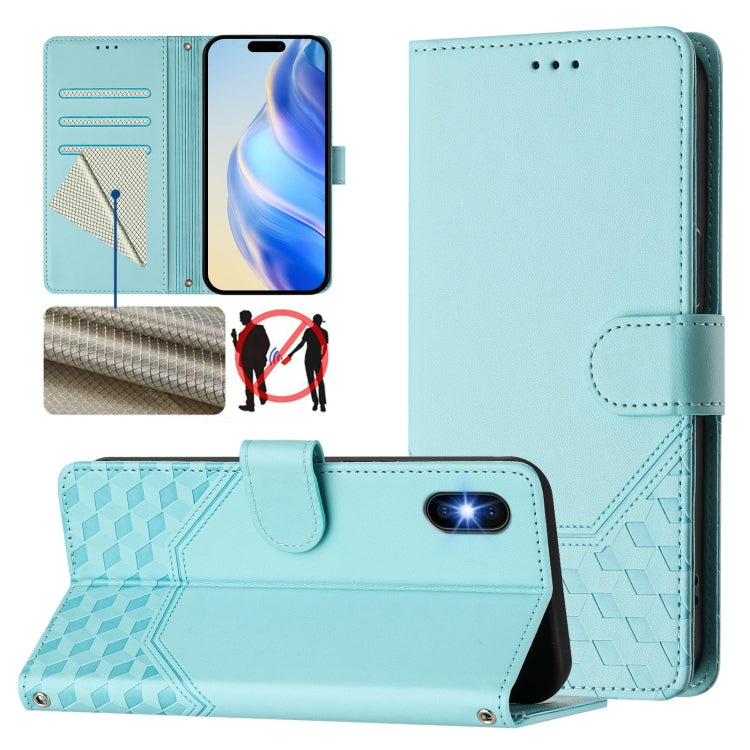 Honeycomb Embossing RFID Leather Phone Case, For iPhone XR, For iPhone XS Max, For iPhone 8 Plus / 7 Plus