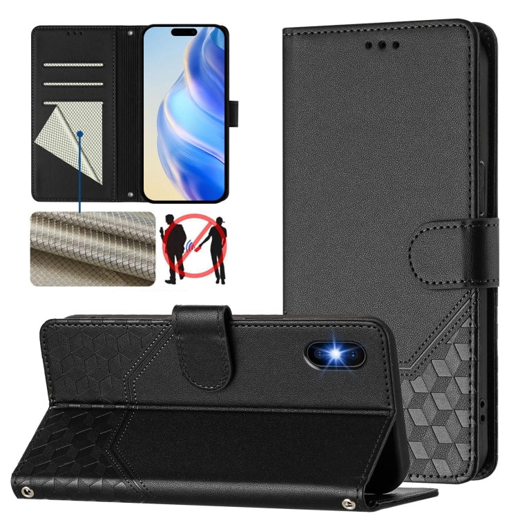 Honeycomb Embossing RFID Leather Phone Case, For iPhone XR, For iPhone XS Max, For iPhone 8 Plus / 7 Plus