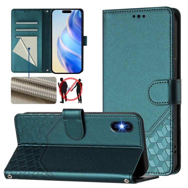 Honeycomb Embossing RFID Leather Phone Case, For iPhone XR, For iPhone XS Max, For iPhone 8 Plus / 7 Plus
