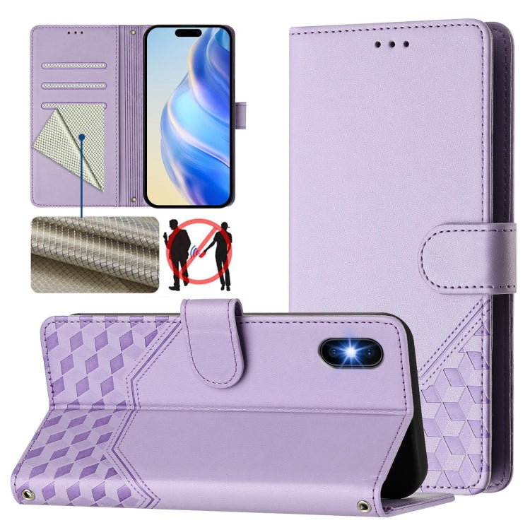 Honeycomb Embossing RFID Leather Phone Case, For iPhone XR, For iPhone XS Max, For iPhone 8 Plus / 7 Plus
