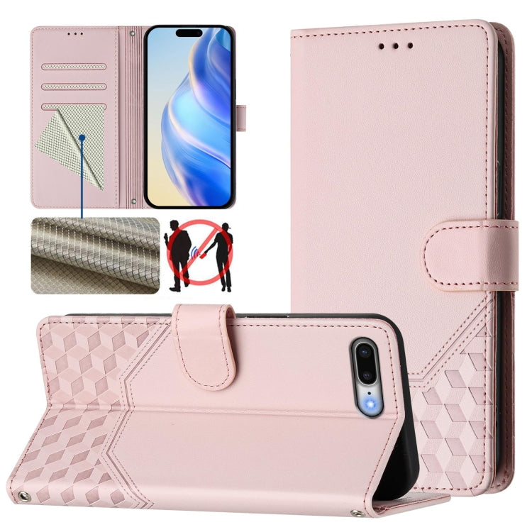 Honeycomb Embossing RFID Leather Phone Case, For iPhone XR, For iPhone XS Max, For iPhone 8 Plus / 7 Plus