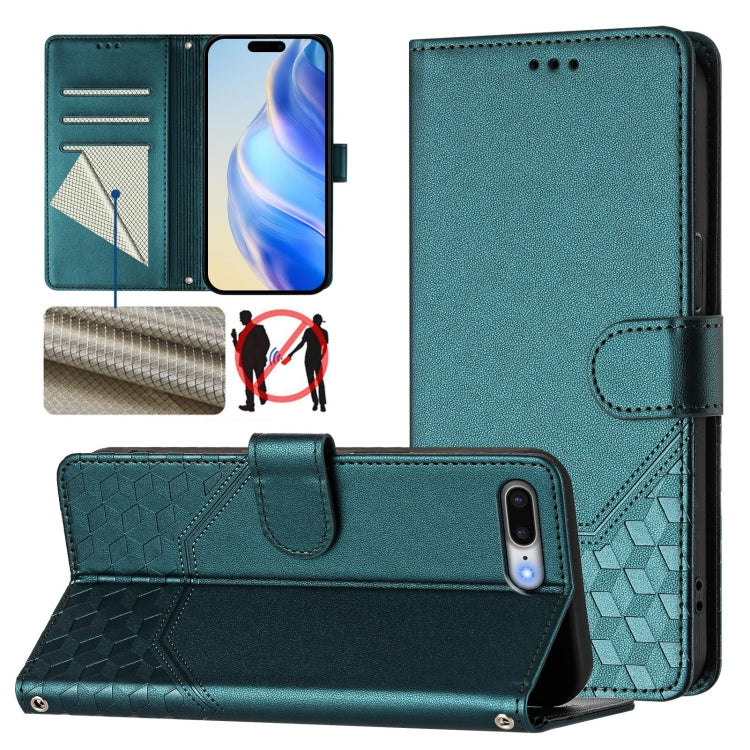 Honeycomb Embossing RFID Leather Phone Case, For iPhone XR, For iPhone XS Max, For iPhone 8 Plus / 7 Plus