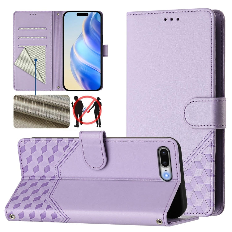 Honeycomb Embossing RFID Leather Phone Case, For iPhone XR, For iPhone XS Max, For iPhone 8 Plus / 7 Plus
